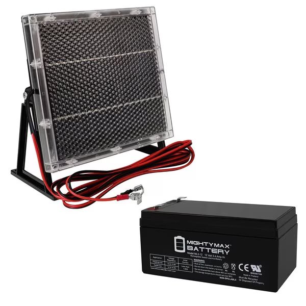 12V 3AH Replaces Stanley HID0109 Spotlight With 12V Solar Panel, Mighty Max Battery, Mfr#: MAX3471337